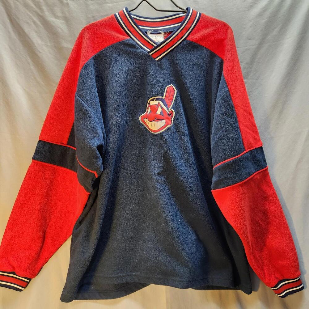 Vintage Majestic Cleveland Indians‎ Fleece Sweatshirt Size XL